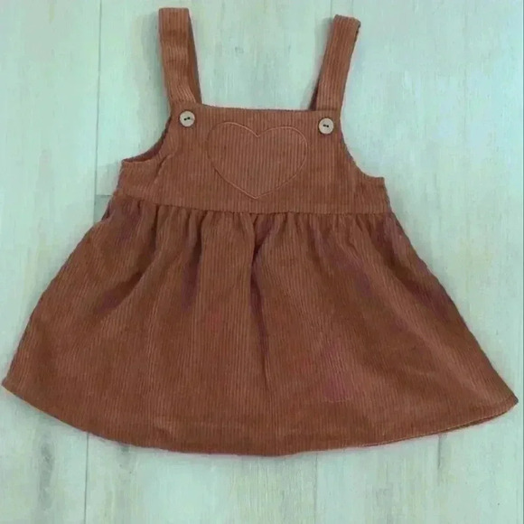 PATPAT | Baby Girl Autumn Long Sleeved Onesie with  Brown Corduroy Dress - Picture 7 of 9